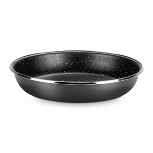 Сковорода без ручки, 28 см, сталь, стеклоэмаль, черный, серия Click &amp; Space, VITRINOR, Испания, Сковороды из нержавеющей стали