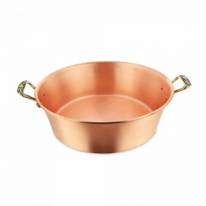 Таз для варенья с ручками «Ягоды», медь, 35 х 10 см, 6 л, серия Медная посуда, Кольчугинский Мельхиор, Россия, Тазы для варенья