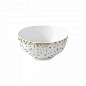 Салатник порционный Цветы, 12 см, 230 мл, фарфор, белый, декор, серия Spring Bloom, EASY LIFE (R2S), Италия, Салатники