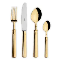 Набор столовых приборов на 12 персон, 72 предмета, золотистый, серия Line, CUTIPOL, Португалия, 