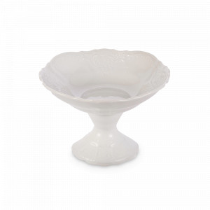 Конфетница на ножке, 13 см, фарфор, белый, серия Недекорированный, BERNADOTTE, Чехия, Вазы для фруктов фарфоровые
