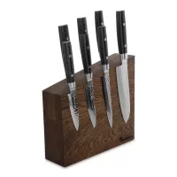 Набор из 7-и кухонных ножей на подставке из дуба, серия Zen, YAXELL, Япония, 