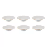 Набор из 6-ти розеток, 11 см, фарфор, белый, золотой, серия Белый узор, BERNADOTTE, Чехия, 