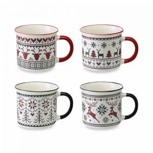 Набор из 4-х кружек Sweet Memories, 350 мл, фарфор, белый, декор, серия New Year Essential, TKANO, Россия, TKANO (Россия)