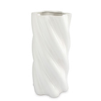 Ваза для цветов, 30 см, керамика, молочно-бежевый, рельеф, серия Drapery, ANNA LAFARG, Китай