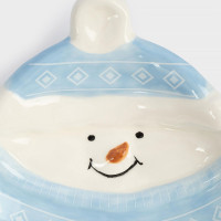 Блюдо сервировочное «Snowman», 21 х 18 см, керамика, белый, голубой, серия New Year, ANNA LAFARG, Китай_00821050039898161620.jpg