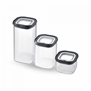 Набор из 3-х банок для хранения Pantry, 400 мл, 900 мл, 1,4 л, боросиликатное стекло, прозрачный, GEFU, Германия, Банки для хранения чая