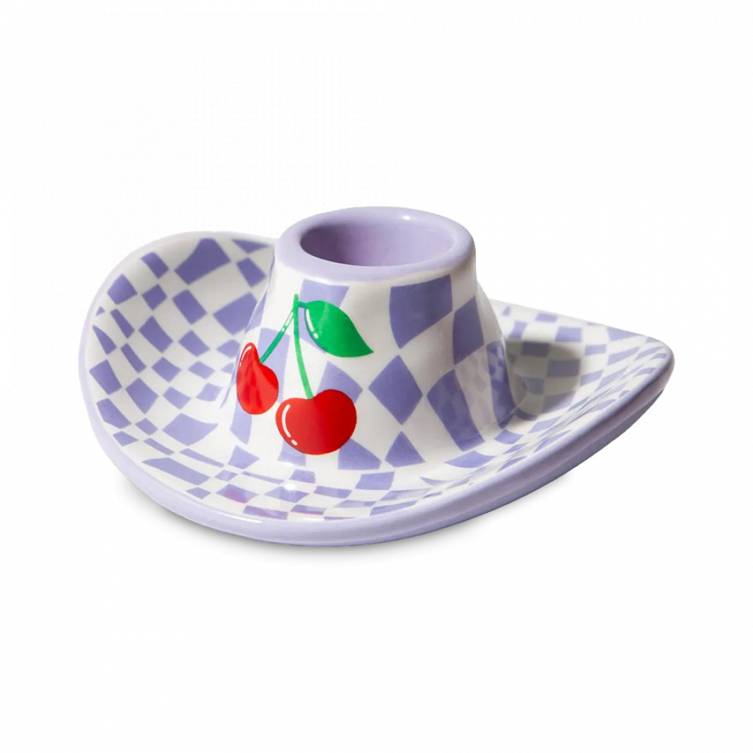 Подсвечник на одну свечу Cowboy Hat, 4 см, керамика, лиловый, серия Rodeo, DOIY, Испания