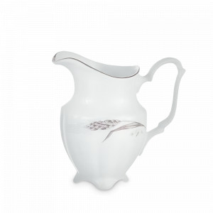 Молочник , фарфор, белый, серебристый, серия Серебряные колосья, REPAST, Чехия, Предметы сервировки REPAST