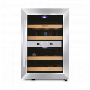 Шкаф винный WineDuett 12 для 12-ти бутылок, нержавеющая сталь, стекло,  стальной, CASO, Германия, Винные шкафы Caso