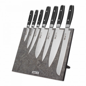 Набор кухонных ножей, 7 штук, на магнитной подставке ComposeEat (Vintage Grey), серия RAN, YAXELL, Япония, YAXELL (Япония)
