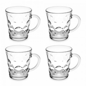 Набор из 4-х кружек, 280 мл, боросиликатное стекло, GLASSLOCK, Корея, Кружки