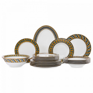 Сервиз столовый на 6 персон, 20 предметов, фарфор, белый, декор, серия Олимп, MIX&amp;MATCH HOME, Китай, MIX & MATCH (Народная Республика Бангладеш)