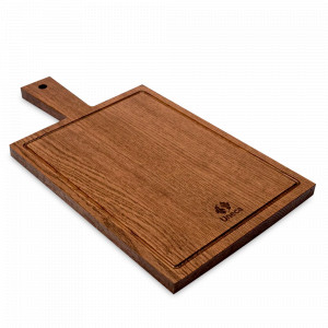 Доска разделочная дубовая с ручкой, 43 х 23 см, темно-коричневый, UNECA, Россия, Разделочная доска из дерева