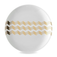 Набор из 4-х пирожковых тарелок, 16 см, фарфор, белый, золотой, серия Signature Chevron, LSA International, Великобритания_00803500044693146097.jpg