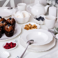 Тарелка суповая Vivien, 22 см, фарфор, белый, WALMER, Великобритания_00812230040924516692.jpg