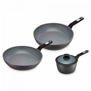 Набор посуды Galaxy, 3 предмета, алюминий, серый, BRABANTIA, Бельгия, Наборы посуды