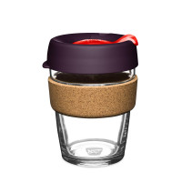 Кружка дорожная Brew Cork M, закаленное стекло, пластик, 340 мл, серия Red Bells, KEEPCUP, Австралия
