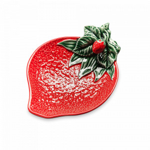 Блюдо «Земляника», 21 х 15 см, керамика, красный, зеленый, серия Земляника, Bordallo Pinheiro, Португалия, BORDALLO PINHEIRO (Португалия)