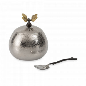 Сахарница с ложкой «Бабочки гинкго», 7,6 см, нержавеющая сталь, латунь, серия Butterfly Ginkgo, MICHAEL ARAM, США, MICHAEL ARAM (США)