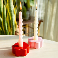 Подсвечник для одной свечи, 8 см, керамика, красный, серия Daisy, DOIY, Испания_00822830067103667479.jpg