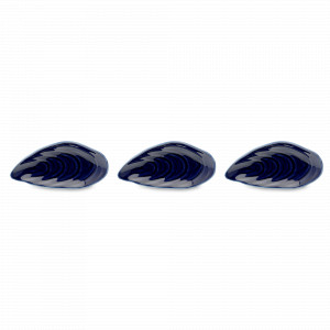 Набор из 3-х тарелок Oyster shell, 13.3 х 7 см, фарфор, синий, серия Sea treasures, TKANO, Россия, Тарелки