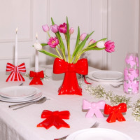 Набор из солонки и перечницы, керамика, красный, розовый, серия Bow, DOIY, Испания_00819740050025513870.jpg