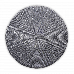 Салфетка подстановочная круглая, 38 см, полиэстер, серебристый, серия Fiesta, WO HOME, Германия, Круглые салфетки на стол под тарелки