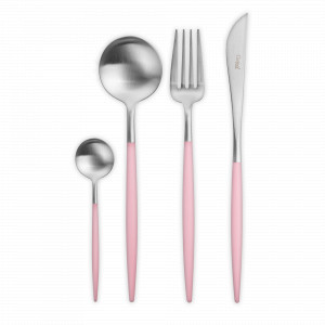 Набор столовых приборов на 6 персон, 24 предм., серия GOA matte pink, CUTIPOL, Португалия, Новогодняя коллекция