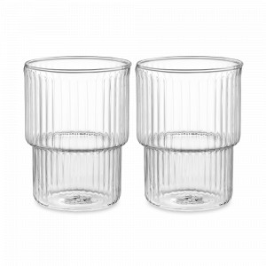 Набор из 2-х стаканов, 450 мл, боросиликатное стекло, прозрачный, серия Soft Ripples, LIBERTY JONES, Россия, Стаканы для воды