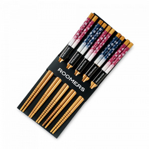 Набор из 5-ти пар палочек для еды, 22.5 см, бамбук, бежевый, декор, ROOMERS TABLEWARE, Нидерланды, Палочки для суши