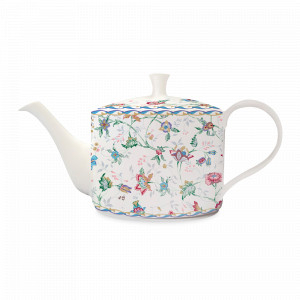 Чайник заварочный Букингем, 750 мл, костяной фарфор, белый, декор, серия Emily, ANNA LAFARG, Китай, Белые фарфоровые заварочные чайники