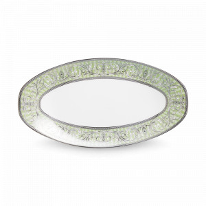Блюдо овальное сервировочное, 22,4 х 12,2 см, костяной фарфор, белый, декор, серия Блеск, NARUMI, Япония, NARUMI (Япония)