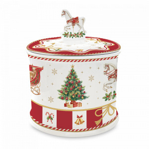 Банка для хранения, 16.5 см, 900 мл, фарфор, серия Christmas Tale, EASY LIFE (R2S), Италия, Емкости для хранения