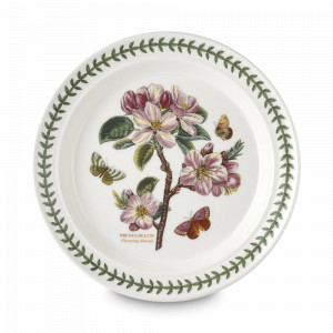 Тарелка обеденная «Миндаль», 25 см, фаянс, белый, декор, серия Botanic Garden, PORTMEIRION, Великобритания, Английский фарфор