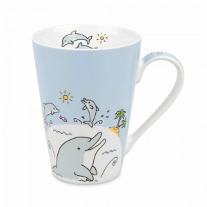 Кружка «Дельфин», 420 мл, фарфор, декор, KOENITZ, Германия, Большие кружки