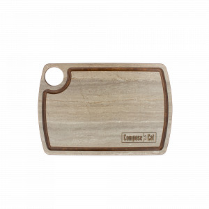 Доска разделочная композитная с желобом, 22х15см, травертин капучино, серия Fashion, ComposeEat, Россия, COMPOSE EAT (Россия)