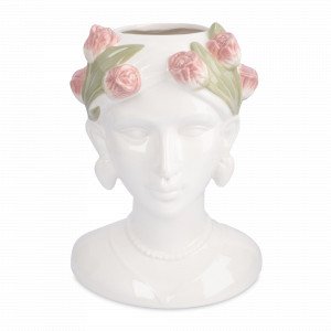 Ваза для цветов Женщина с тюльпанами, 30 см, керамика, молочный, декор, серия Tulip, ANNA LAFARG, Китай, Tulip ANNA LAFARG