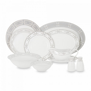Сервиз столовый на 6 персон Madison, 27 предметов, костяной фарфор, серия Emily, ANNA LAFARG, Китай, Наборы обеденных тарелок