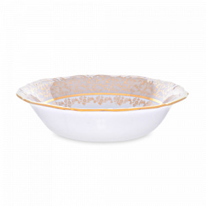 Салатник Бежевый лист, 23 см, фарфор, белый, декор, серия Мария-Тереза, REPAST, Чехия, Мария-Тереза REPAST