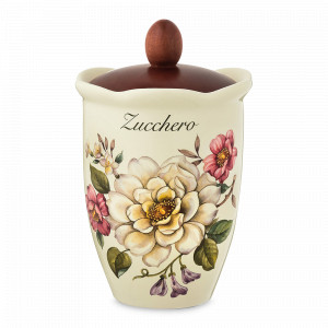 Банка для хранения сыпучих продуктов, 750 мл, керамика, дерево, декор, серия Petali Di Primavera, NUOVA CER, Италия, NUOVA CER (Италия)