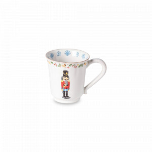 Кружка White, 320 мл, керамика, белый, декор, серия The Nutcracker, COSTA NOVA, Португалия, Кружки керамические