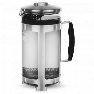 Френч - пресс Eton, 1 л, боросиликатное стекло, нержавеющая сталь 18/10, пластик, серебристый, VITAX, Великобритания, Чайник заварочный стеклянный с прессом