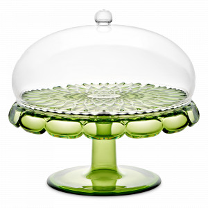 Блюдо для торта с крышкой, биопластик, 30 см, зеленый, серия Vanity, GUZZINI, Италия, Vanity GUZZINI