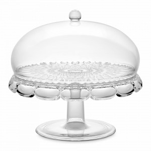 Блюдо для торта с крышкой, биопластик, 30 см, прозрачный, серия Vanity, GUZZINI, Италия, Блюда для торта, десерта