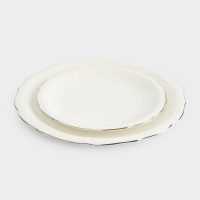 Сервиз обеденный на 6 персон, 18 предметов, фарфор, белый с серебристым кантом, серия Dynasty, ANNA LAFARG, Китай_00822620051069996873.jpg