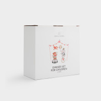 Набор детской посуды Животные в цирке, 3 предмета, фарфор, белый, декор, серия Circus, ANNA LAFARG, Китай_00822650050170555999.jpg