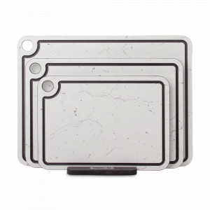 Набор из 3-х разделочных досок на подставке, мрамор Бьянко, в подарочной коробке, композитный материал, серия Elegance, ComposeEat, Россия, Разделочные доски