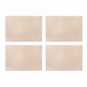 Набор из 4-х подстановочных прямоугольных салфеток, 33 х 48 см, пвх, шампань, серия Art Frame, WO HOME, Германия, Салфетки подстановочные