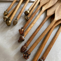 Лопатка кухонная с медной накладкой 